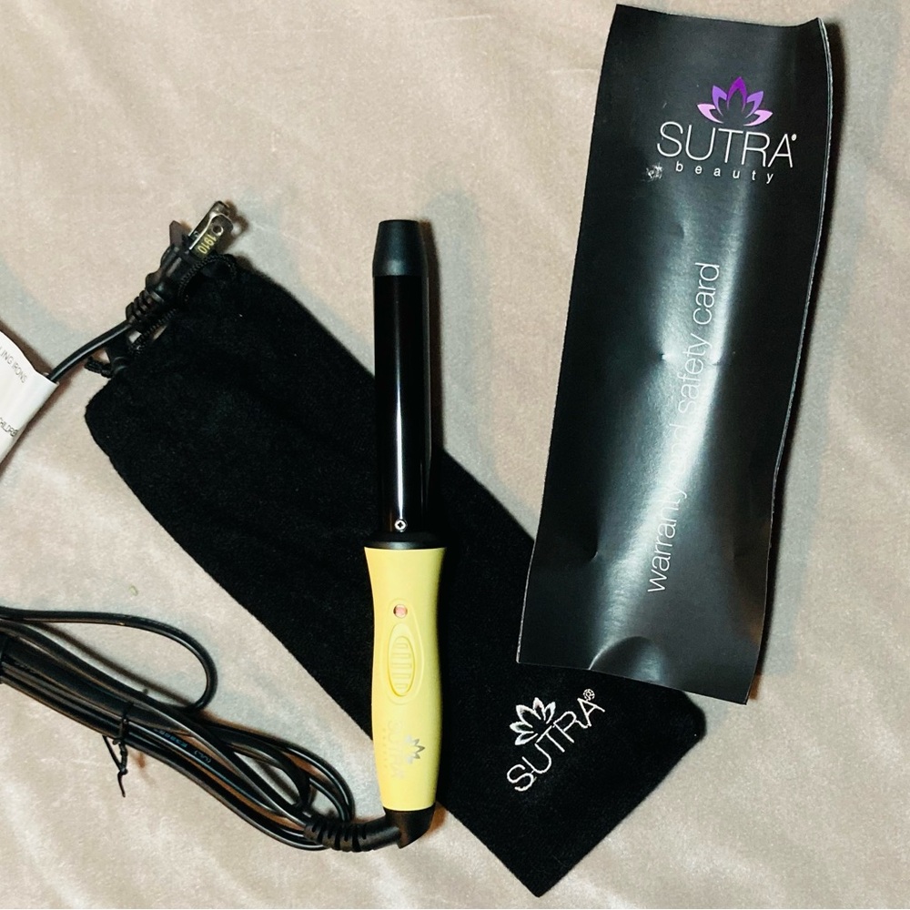 NEW SUTRA Mini Ceramic Curling Iron in Pastel Yellow NWT!